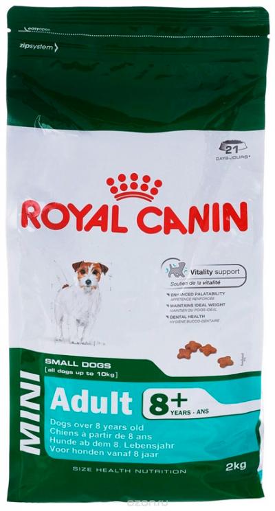 Корм для собак Royal Canin MINI ADULT 8+ 2000 г. купить в Новокузнецке недорого с доставкой