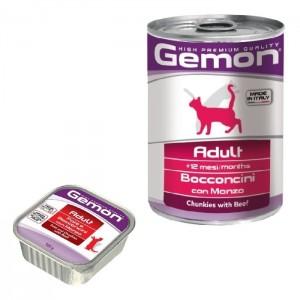 Корм Gemon для кошек Gemon Cat Adult кусочки говядина 415 гр