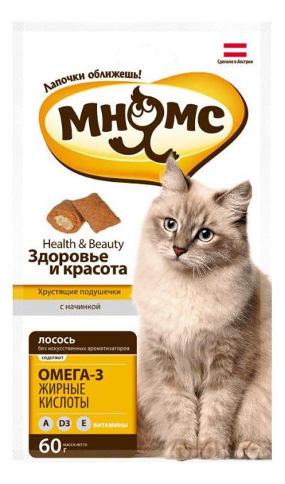 Корм Мнямс для кошек Мнямс для кошек подушечки лосось 60 гр купить в Новокузнецке недорого с доставкой