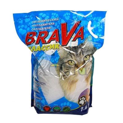 Наполнитель для кошек Brava "Классик"  7,6 л силикагель купить в Новокузнецке недорого с доставкой