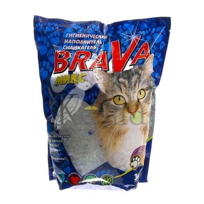 Наполнитель для кошек Brava "Микс"  3,8 л силикагель купить в Новокузнецке недорого с доставкой