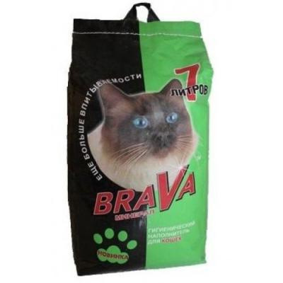 Наполнитель для кошек Brava "Минерал Стандарт" (зеленый) 7 л сорбент купить в Новокузнецке недорого с доставкой