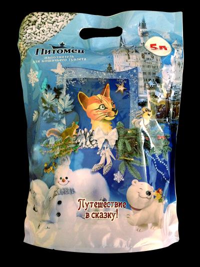 Наполнитель для кошек "Питомец" бумажный с белыми гранулами 5 л купить в Новокузнецке недорого с доставкой
