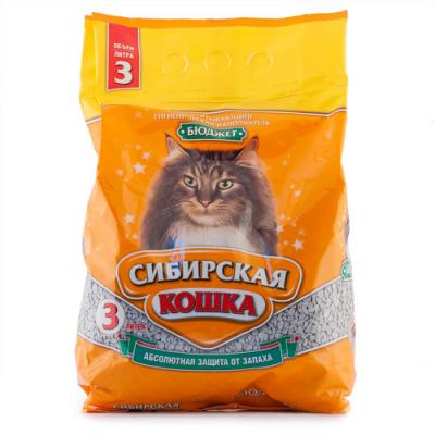 Наполнитель для кошек Сибирская кошка "Бюджет" 3 л купить в Новокузнецке недорого с доставкой