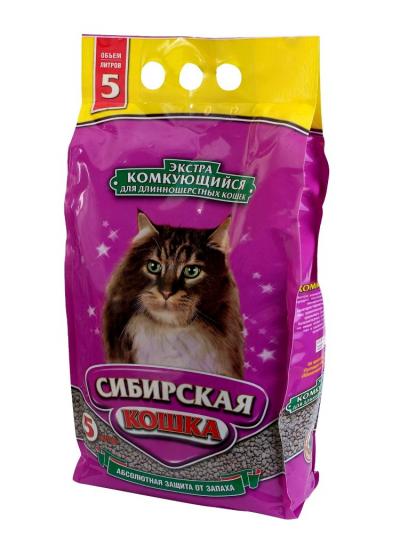 Наполнитель для кошек Сибирская кошка "Экстра" комкующийся 5 л купить в Новокузнецке недорого с доставкой