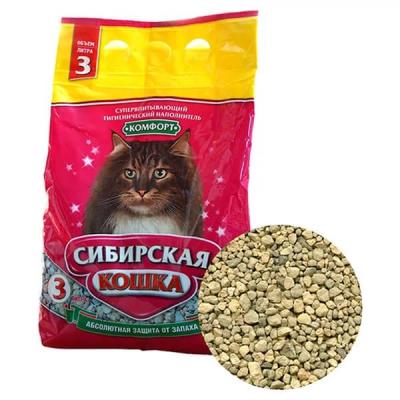 Наполнитель для кошек Сибирская кошка "Комфорт" 3 л купить в Новокузнецке недорого с доставкой
