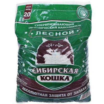 Наполнитель для кошек Сибирская кошка "Лесной" 20 л купить в Новокузнецке недорого с доставкой