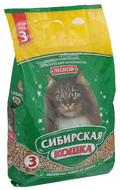 Наполнитель для кошек Сибирская кошка "Лесной" 3 л купить в Новокузнецке недорого с доставкой