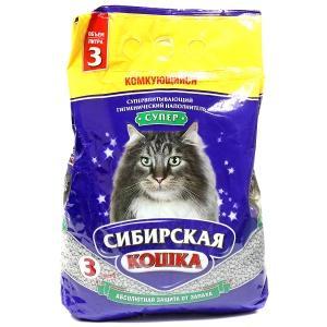 Наполнитель для кошек Сибирская кошка "Супер" 3 л купить в Новокузнецке недорого с доставкой