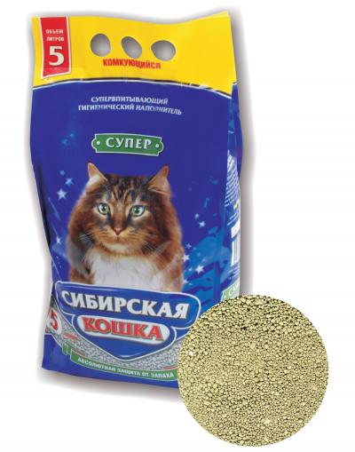 Наполнитель для кошек Сибирская кошка "Супер" (Акция +20%!) 5 л купить в Новокузнецке недорого с доставкой