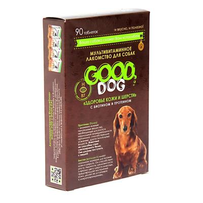 Витамины GOOD DOG таблетки для собак здоровье шерсти и кожи 90 шт