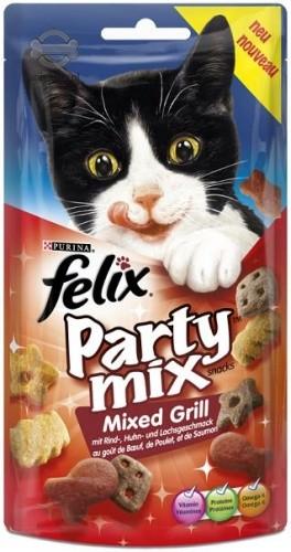 Вкусняшки для кошек Purina Felix Party Mix Гриль микс 60 гр купить в Новокузнецке недорого с доставкой