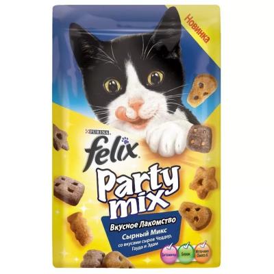 Вкусняшки для кошек Purina Felix Party Mix Сырный микс 20 гр купить в Новокузнецке недорого с доставкой