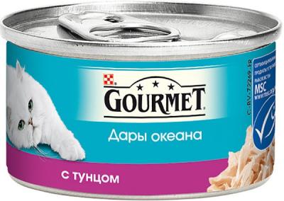 Вкусняшки для кошек Purina Gourmet Дары океана Тунец кусочки в соусе 85 гр купить в Новокузнецке недорого с доставкой