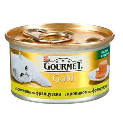 Вкусняшки для кошек Purina Gourmet Gold "Террин" Кролик по-французски кусочки в паштете 85 гр купить в Новокузнецке недорого с доставкой