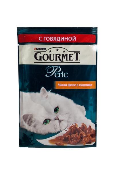 Вкусняшки для кошек Purina Gourmet Perle Говядина мини-филе в подливе 85 гр купить в Новокузнецке недорого с доставкой